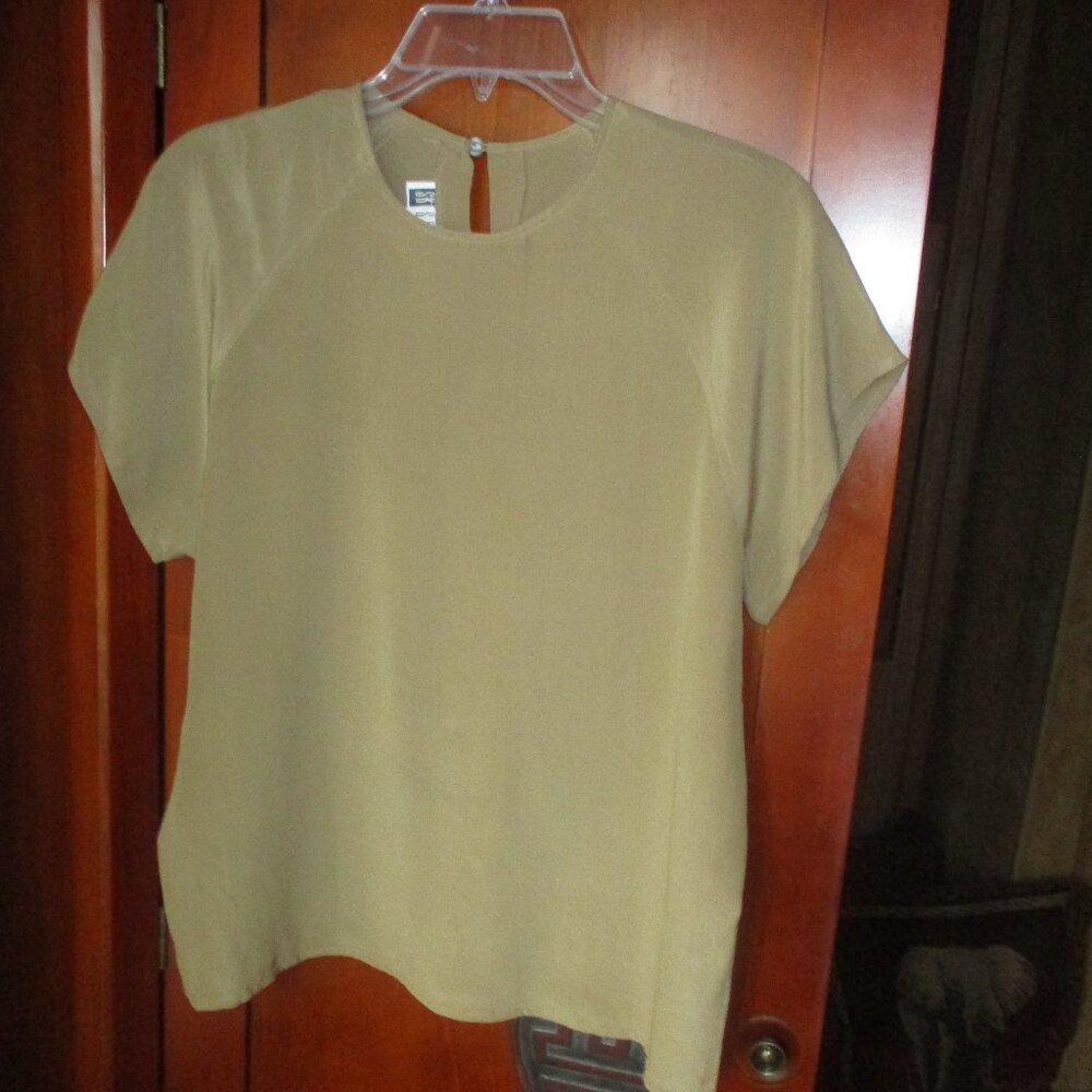 VTG SK & Company 100% silk cap sleeve blouse 10